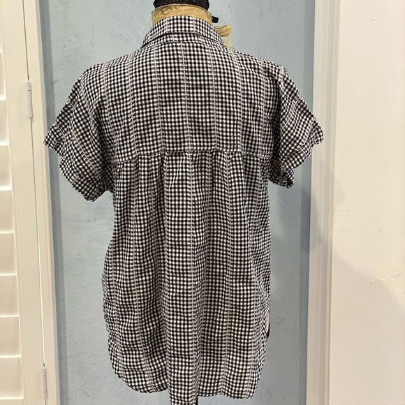 Cloth & Stone Women’s Black/White Checkered Top XS - Picture 7 of 9